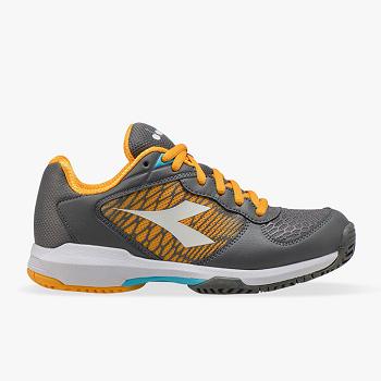 Diadora Speed Competition 2+ Y Siva / Zlte - Detske Tenisove Tenisky